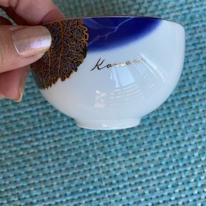 Set of 5 Japanese tea set Kansai brand china gold platings